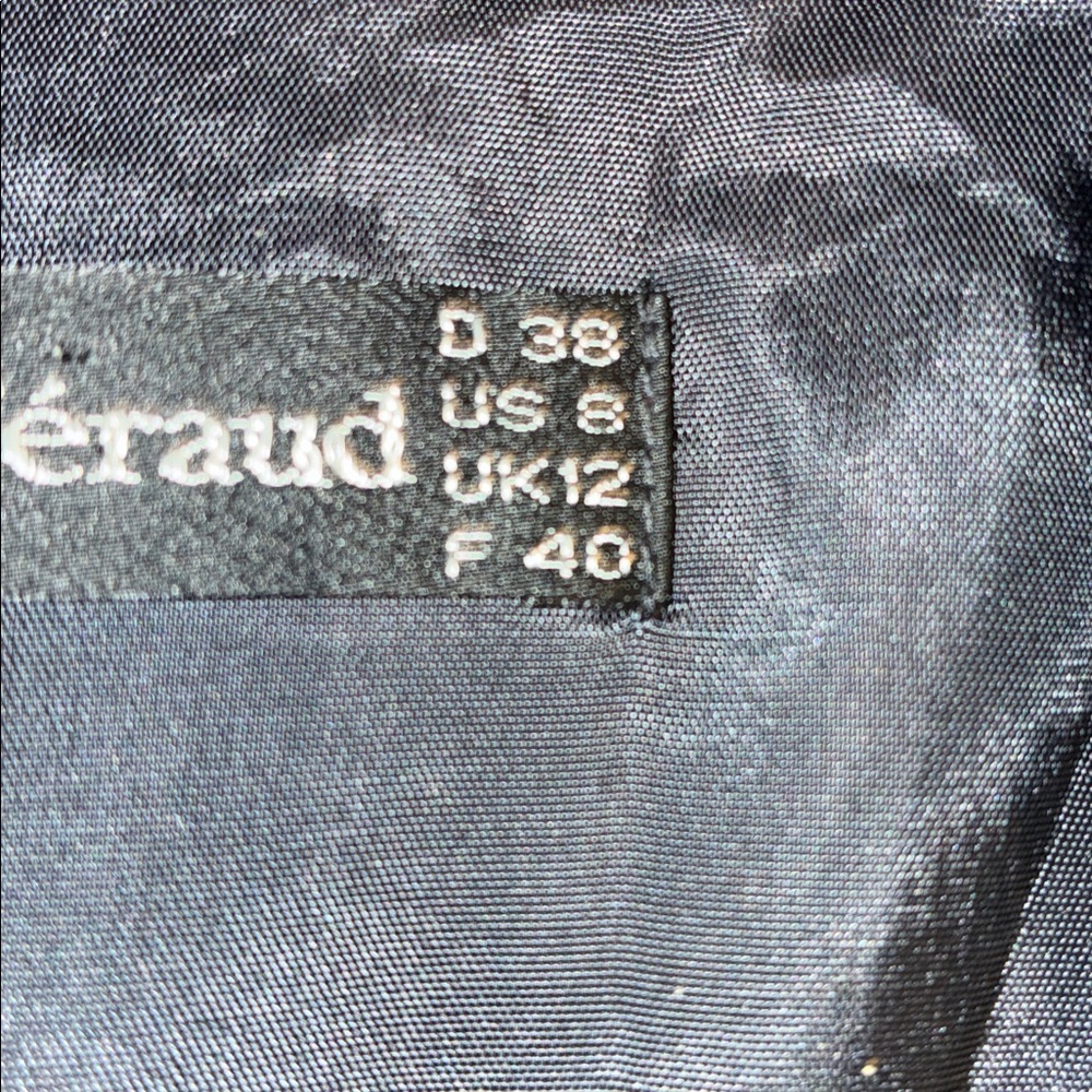 LOUIS FERAUD dress, women 8 VTG EUC Navy Gold Buttons, pocket flaps, lamb's wool - Picture 11 of 17